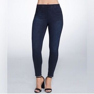 SPANX Jean-ish Leggings Dark Wash Slimming Ankle Skinny Pull on Pants‎ Women M